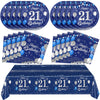 21St Birthday Decorations For Him Blue Silver Happy 21St Birthday Decorations For Boys Men Includes Happy 21Th Birthday Napkins