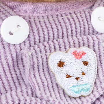 17cm Doll Clothes - Kawaii Chic Style Set for 17cm Dolls Cute Doll Outfit with Accessories - Puprle Bear Romper + Purple Shirt + Heart Shaped Green Hat (NO Doll)