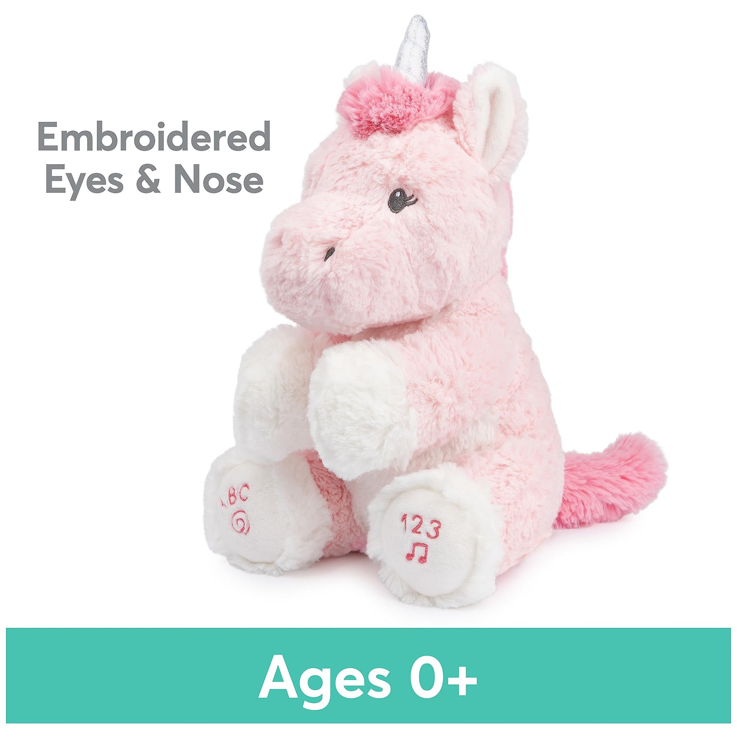 Gund Baby Alora The Unicorn Animated Plush, Singing Stuffed Animal Sensory Toy, Sings Abc Song And 123 Counting Song, Pink, 11