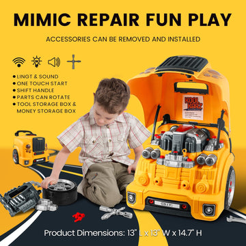 Kool Karz Playground Truck Engine Toy For Boys Age 3-5, Mechanics Repair Set With Realistic Lights, Sounds & Parts, Great Builde
