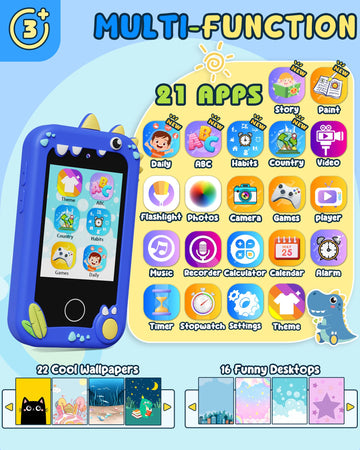 UCIDCI Kids Smart Phone Toys for Girls Toddler Phone Toys with Learning Games, Christmas, Birthday Gifts for 3 4 5 6 7 Year Old