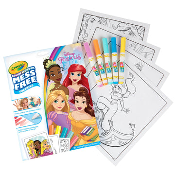 Crayola Wonder Disney Princess Pages Mess Free Coloring, Gift for Kids, Age 3, 4, 5, 6