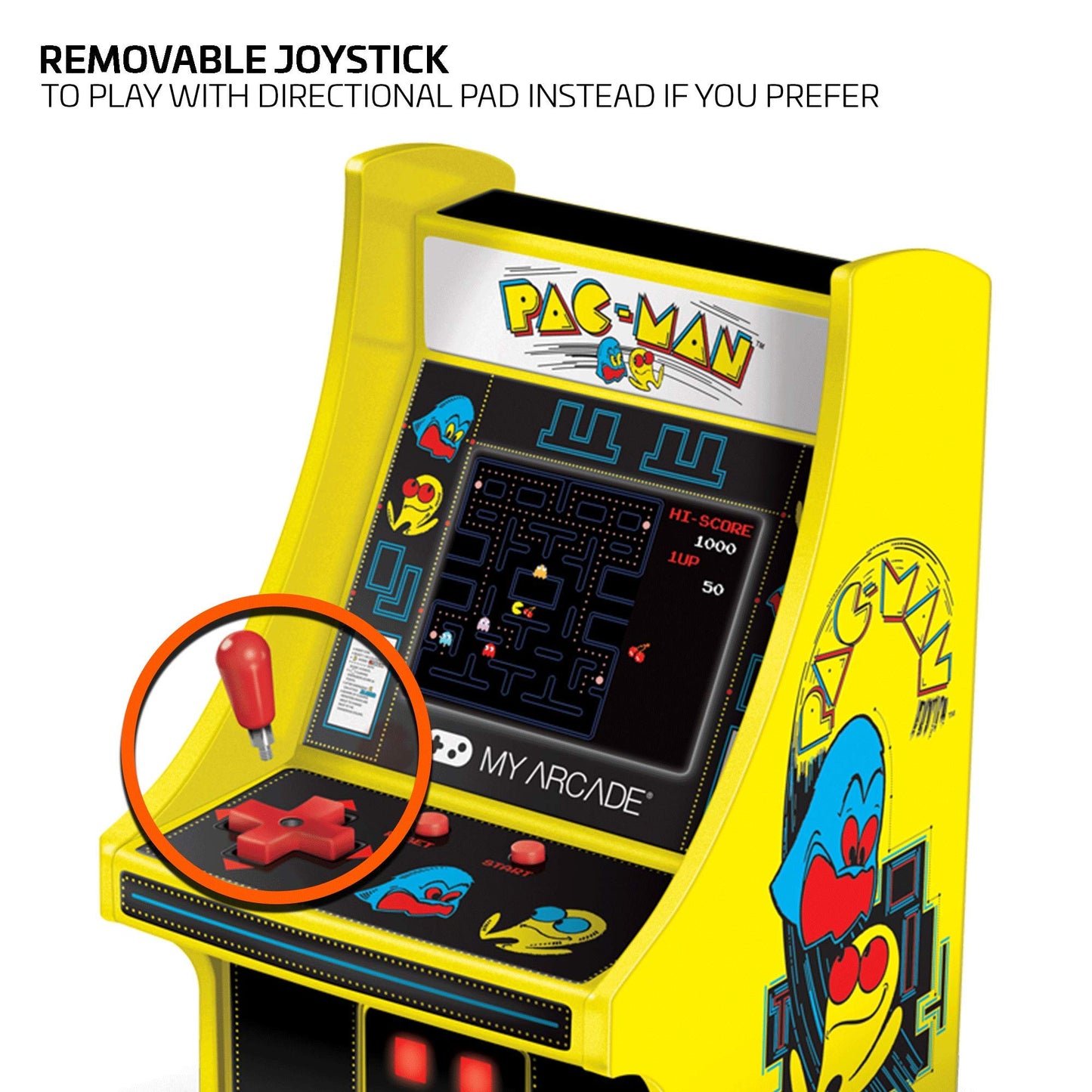 My Arcade Dgunl-3220 Micro Player Mini Arcade Machine Pac-Man Video Game, Fully Playable,6.75 Inch Collectible,Color Display, Sp