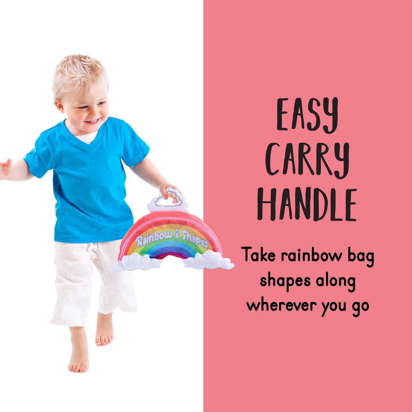 Talking Plush Rainbow & Shapes Toy Set | Includes 4 Talking Soft Shapes | Star, Heart, Circle, And Square With A Plush Rainbow C
