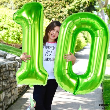 Giant, Light Green 0 Number Balloons - 40 Inch | Pair 0 Digit Balloon To Other | Light Green 0 Balloon For Birthday Party Supplies | Light Green Number 0 Balloon For Jungle Theme Birthday Decorations