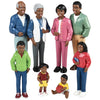 Creative Minds Marvel Education African American Family Toy Figure Set for Kids Ages 3+, Set of 8 Inclusive and Diverse Dollhous