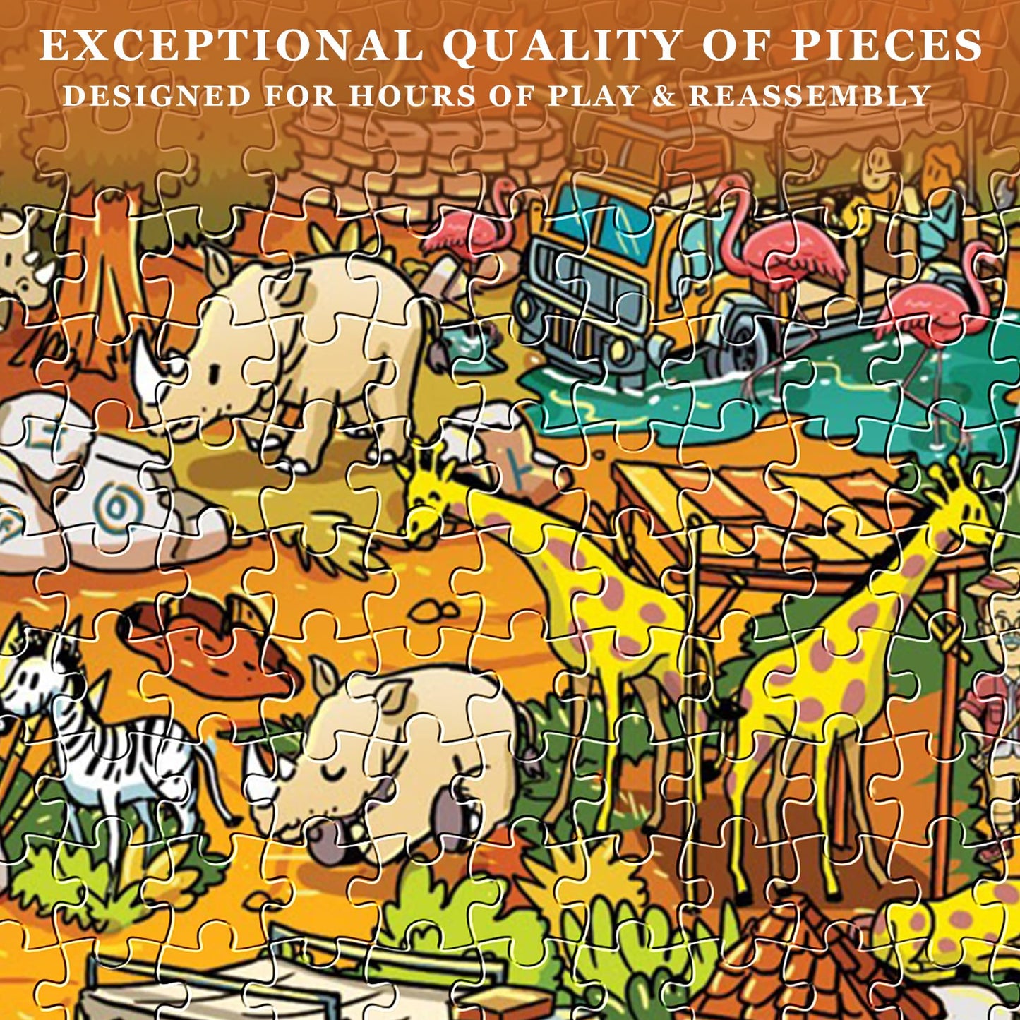 Jigsaw Puzzles For Adults, 2 Pack 1000 Pieces Pirate Park Animal Paradise Puzzle, Cartoon Painting Challenging Puzzles For Family Activity Game Nights Gifts Fidget Stress Relief