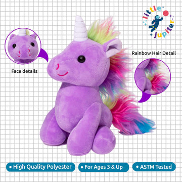Plush Unicorn Stuffed Animal 7.5' - Unicorn Plush For Girls - Easter (Purple)