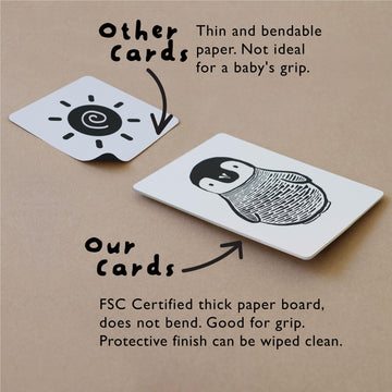 Wee Gallery Black And White Art Flash Cards For Babies, High Contrast Educational Animal Picture Cards, Baby Visual Stimulation, Brain And Memory Development In Infants And Toddlers - Ocean Animals