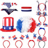 Suncalla 12 Pcs 4th of July Accessories Set-patriotic Headbands, American Flag Hats, Wigs & Bandanas for Independence Day Partie