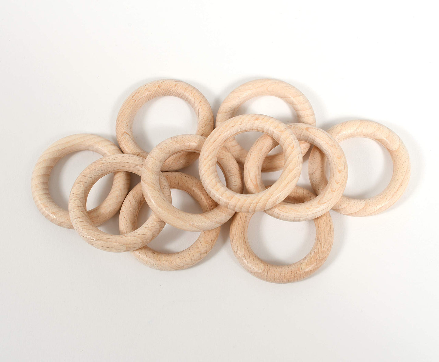 Tickit 73915 Small Wooden Rings - Set Of 10