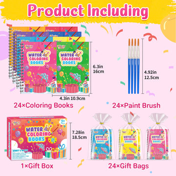 Coloring Books Party Favors for Kids - 24 Pack Mini Water Coloring Books Paint Sets for Kids Goodie Bags Stuffers Students Class