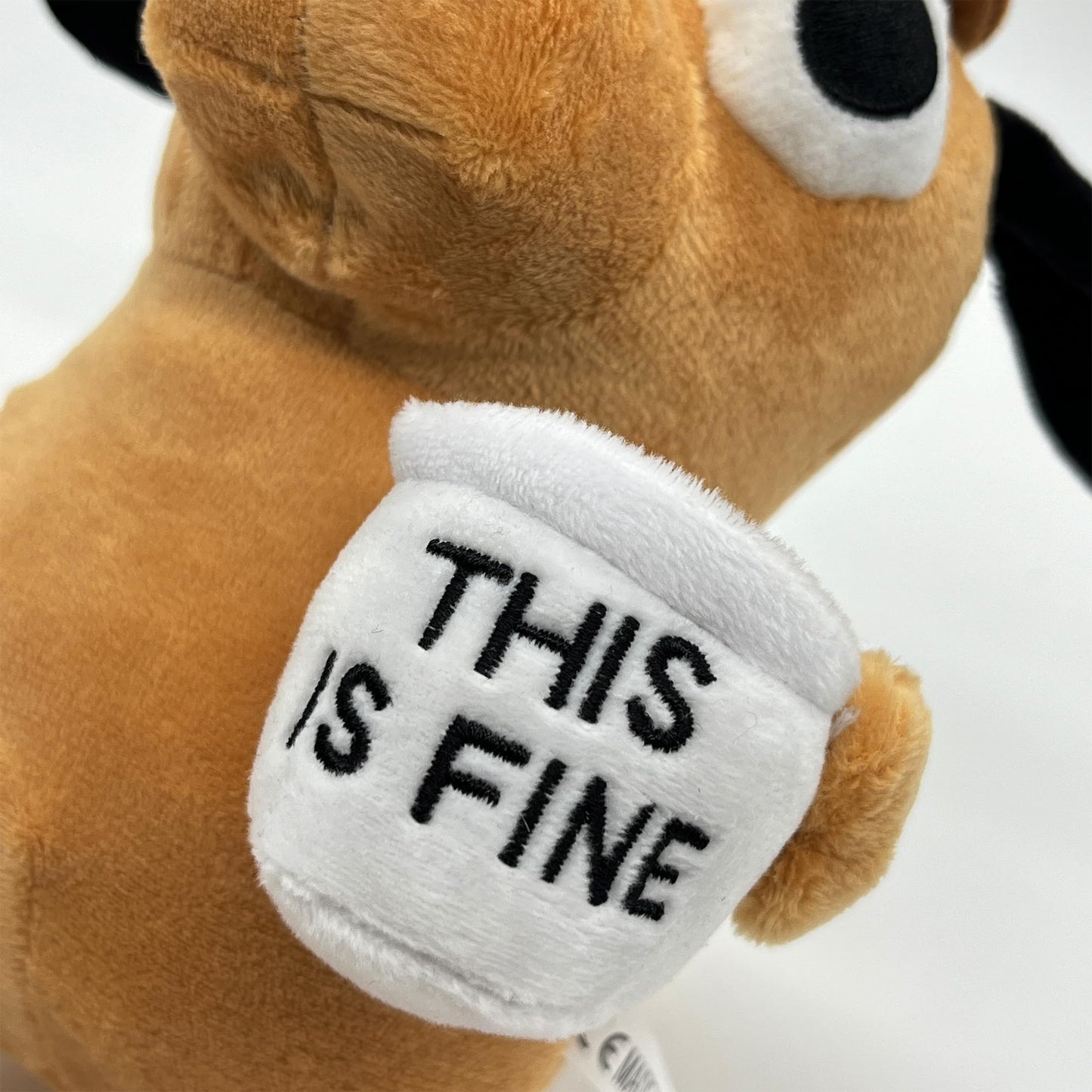 Tavashome This is Fine Dog Plush, 11'' inches Sized, Funny Coffee Drinking Dog Stuffed Animal Action Figures Soft Dolls Meme Plu