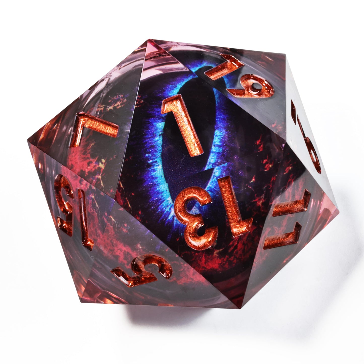 Mini Planet 50mm Chonk D20 DND Liquid Core Dungeons and Dragons RPG Eyeball Handmade Resin Polyhedral Dice