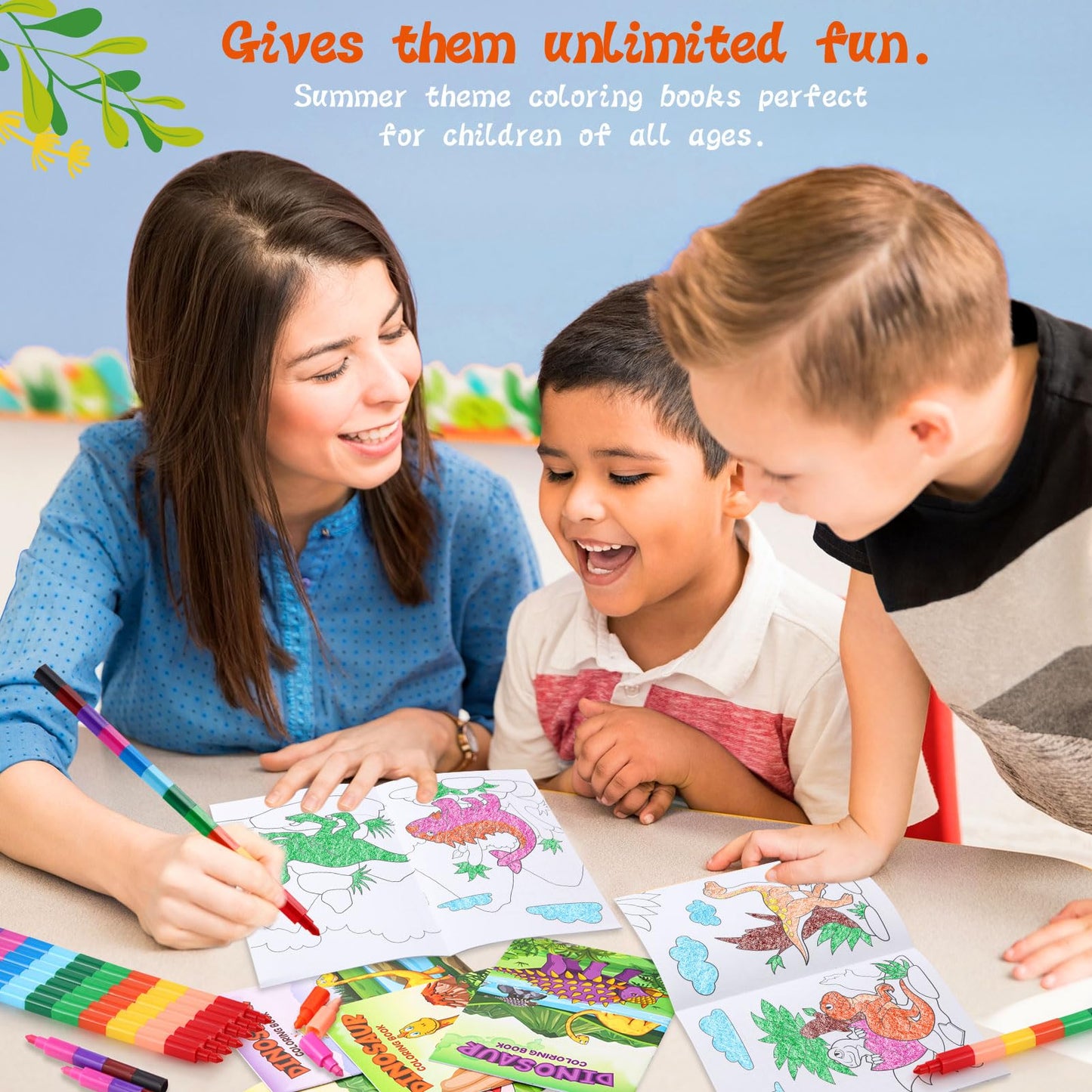 24 Pcs Dinosaur Mini Coloring Books Party Favors Dino Birthday Decor Drawing Small Books Bulk For Kids Boy Girl Dinosaur Jurassi