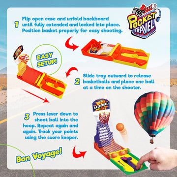 Ja-Ru Mini Finger Basketball Shooting Game (6 Pack) - Handheld Mini Basketball Game For Kids | Tabletop & Desktop Fidget Toys |