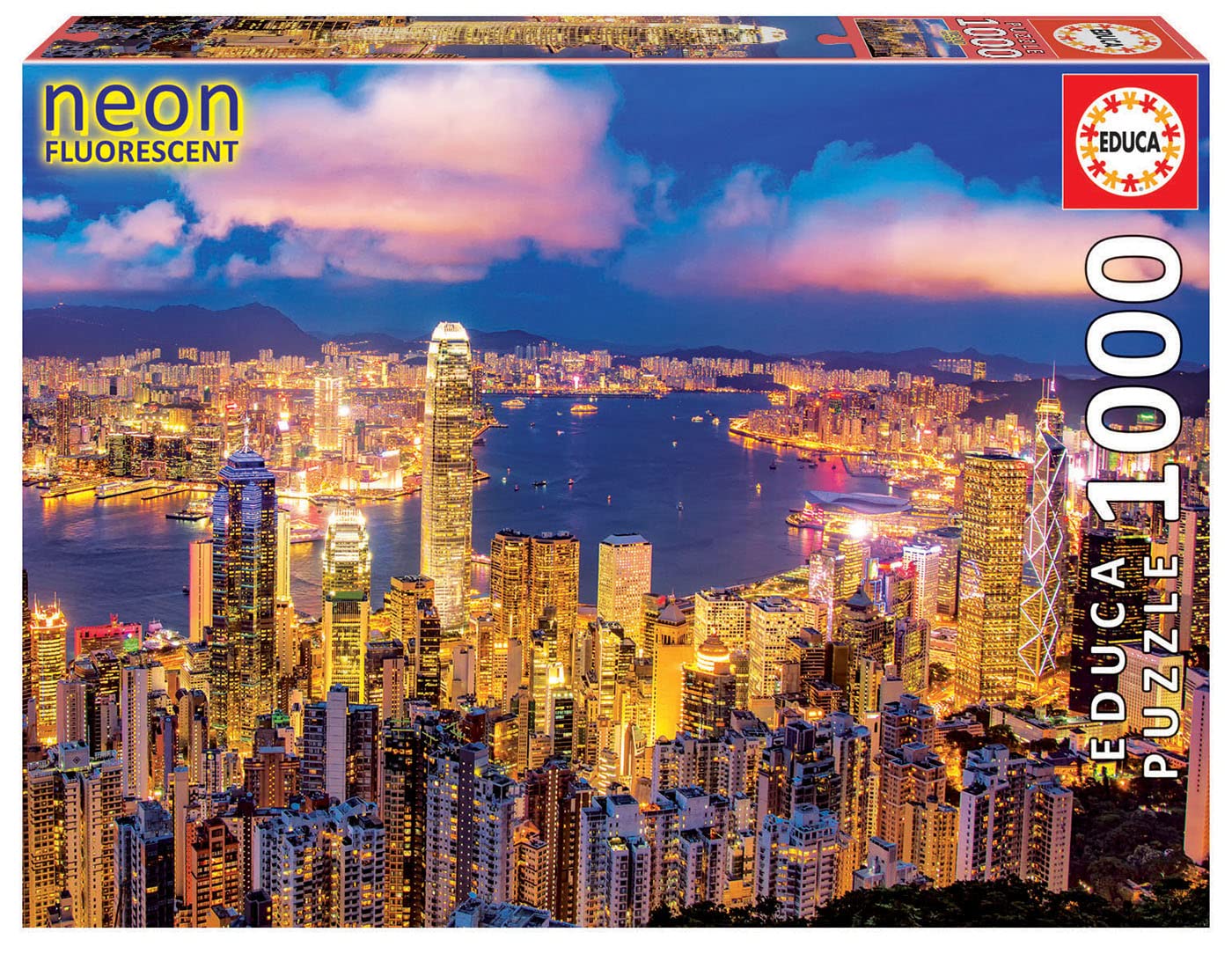 Educa Hong Kong Skyline Puzzle - 1000 Pieces, Green - High-Quality Educational Fun for All Ages