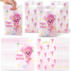 ArianQicult Two Nado Party Favor Bags - 50Pcs Pink Tornado Patterns Goody Candy Treat Gifts Bags, Cute Two Nado Themed Kid Party