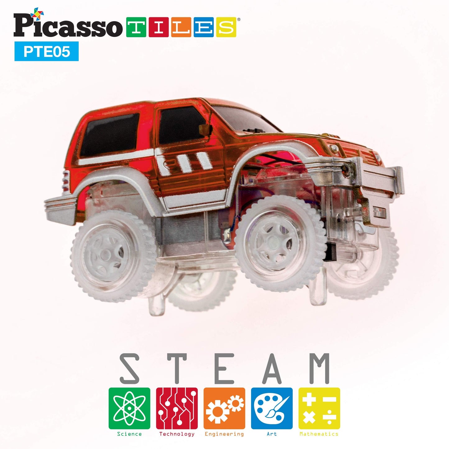 Picassotiles 2Pcs Magnetic Toy Car Set Highly Detailed Compatible With Magnet Race Track Stem Truck Replacement Accessories Educ