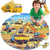 Digobay Floor Puzzles For Kids Ages 3 4 5 6 7 8, 70 Piece Construction Site Jigsaw Puzzle With Excavator Bulldozer Forklift Dump