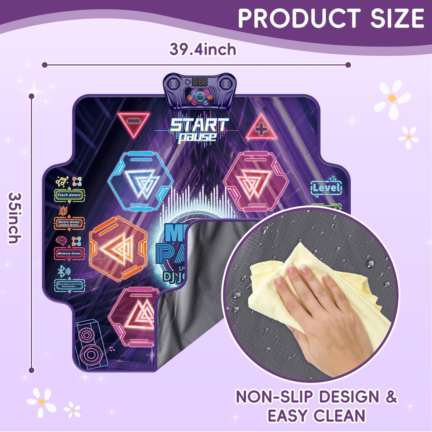 Joyrapt Dance Mat For Kids 4-8 Ages, 6 Light-Up Buttons Bluetooth Dance Mat Girls Toys For 8-10, 7 Game Modes Birthday For Teen