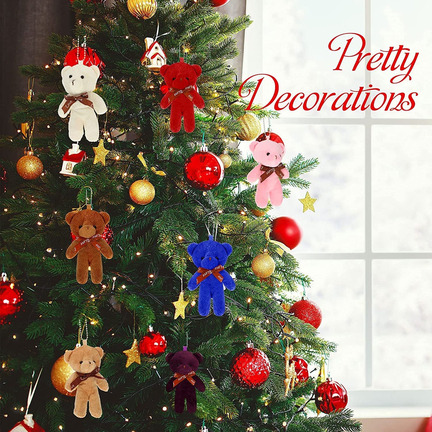 Chengu 54 Pieces Mini Bear Bulk Toy 4.7 Inch Mini Plush Soft Tiny Bears Doll Stuffed Animals Gift For Teens Girls Boys Adults Di