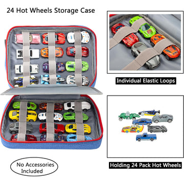 KISLANE 24 Toy Cars Storage for Toy Cars, Storage Case Compatible with 24 Toy Cars, Matchbox Cars, Mini Toys, Toy Cars Storage f