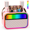 VERKB Karaoke Machine for Kids, Kids Toys for 3-12 Years Old Girls Birthday Presents, Portable Bluetooth Karaoke Speaker with 2
