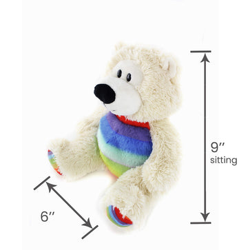 Plushland Rainbow Plush Teddy Bear - 12" Multicolor Polyester Toy - Model PLSOPHIE-BEAR for Kids