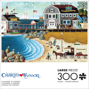 Buffalo Games - Charles Wysocki - Clammers At Hodges - 300 Piece Jigsaw Puzzle For Adults Challenging Puzzle Perfect For Game Nights - Finished Size Is 21.25 X 15.00