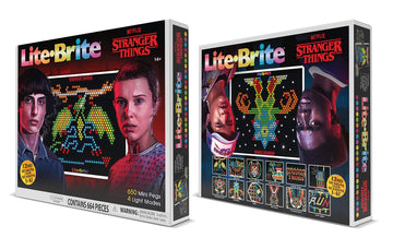 Lite Brite Stranger Things Special Edition - Best Of 4 Seasons - Featuring Icons & Themes From The Netflix Series Includes High Definition Grid, 12 Hd Templates, 650 Colorful Mini Pegs, Fans 14+
