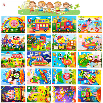 K# 20Pcs 3D Eva Foam Sticker Puzzle Game Diy Cartoon Animal Learning Education Toys For Children. Cultivate Kid'S Three-Dimensio