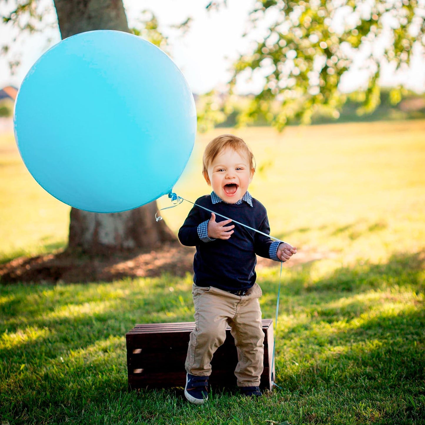 Giant Balloons 36 inch balloons, 4pcs Jumbo Pastel Blue Balloons Large Latex Balloons for Party Decorations, Birthday Decoration