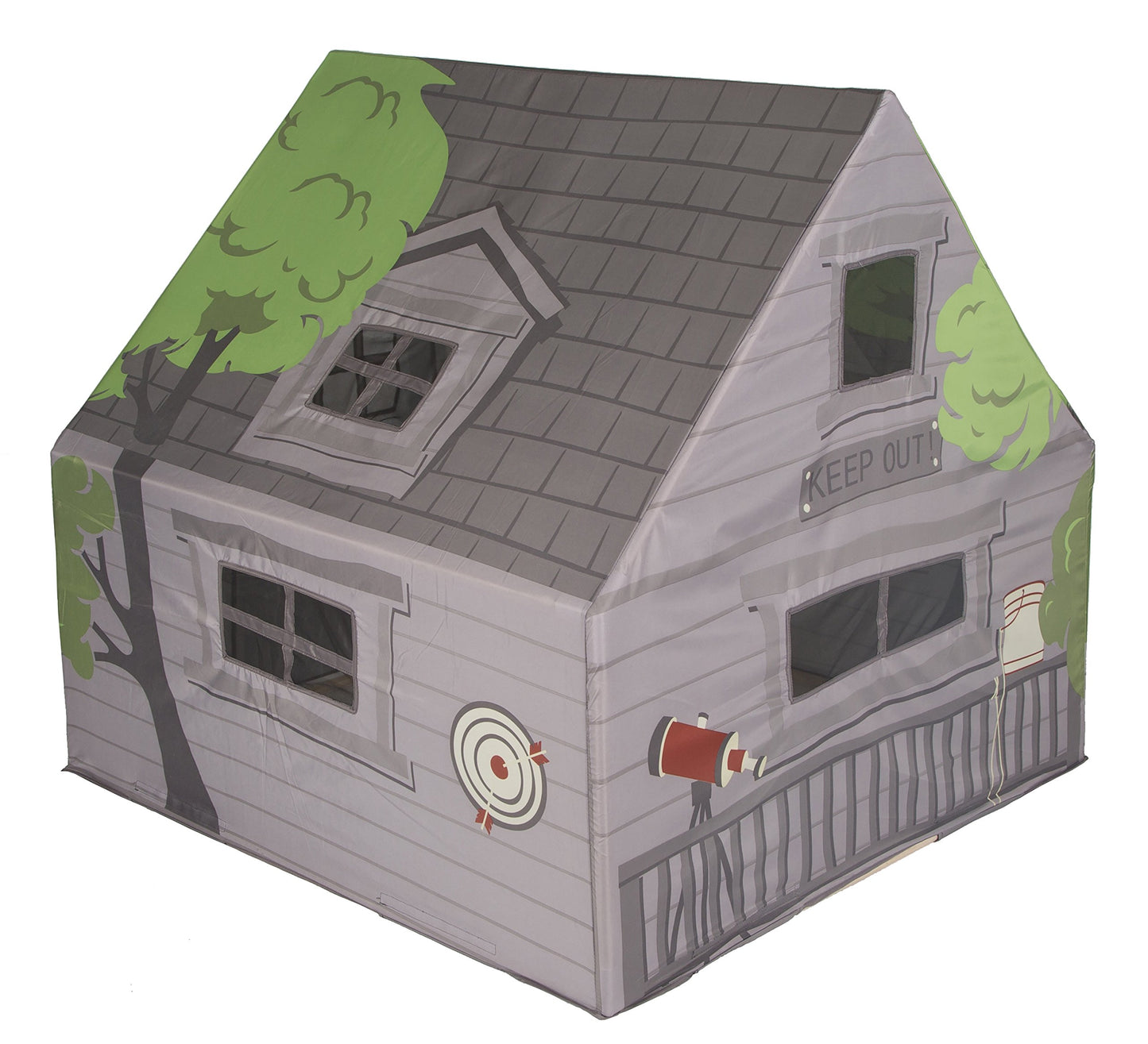 Pacific Play Tents 69790 Kids Tree House Hide-Away Wood Pole Frame Playhouse, 43'' X 43'' X 45'', Green