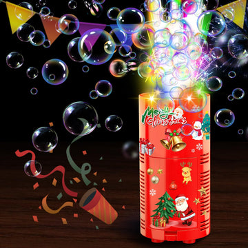 Ivtivfu Bubble Machine with Lights for Party (13 Holes) Firework Bubble Machine Kids Bubble Machine with Closeable Sound Party Christmas Chinese New Year