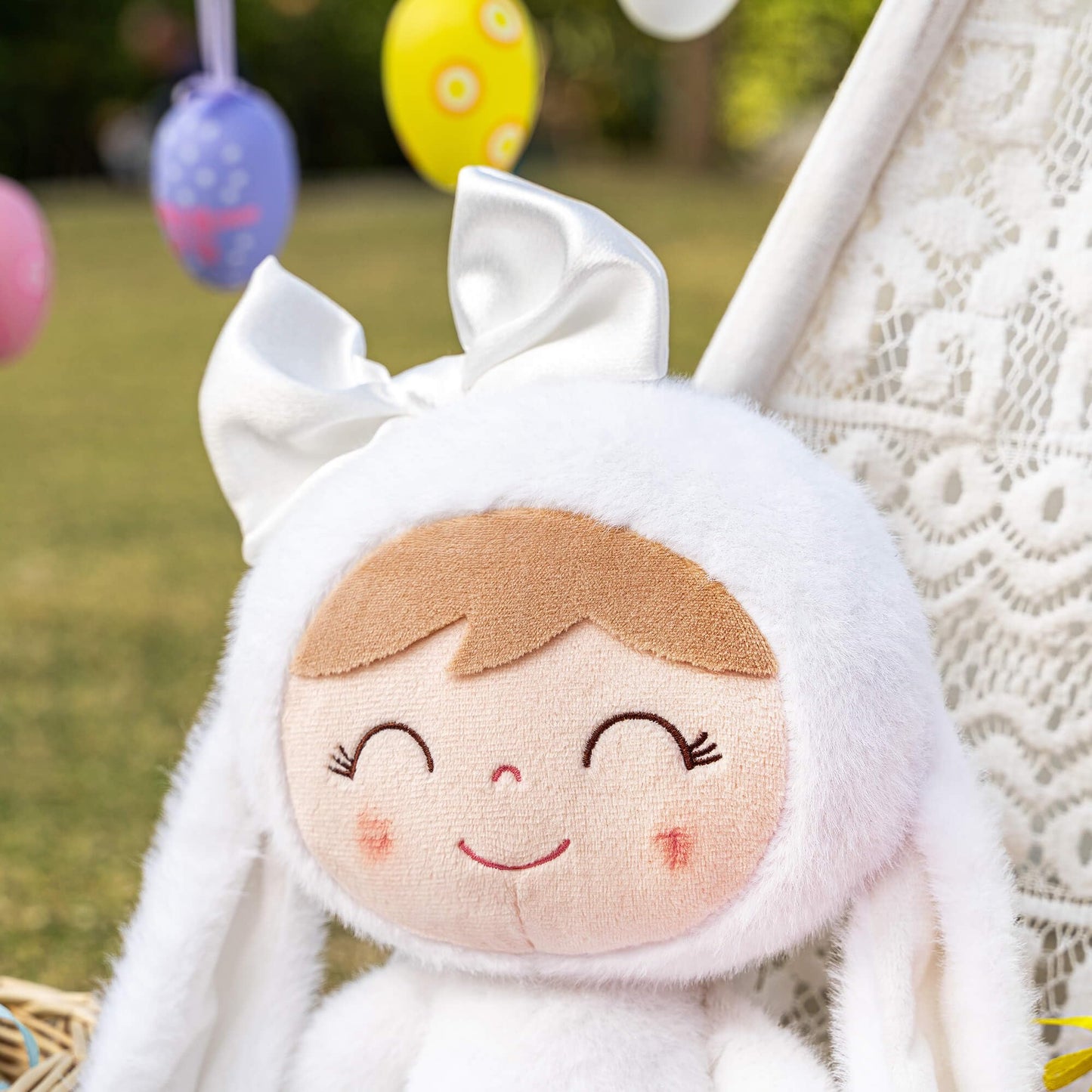 Gloveleya Easter Bunny Gift Baby Girl Gift Plush Bunny Dolls First Baby Doll Toddlers Rabbit Toy Bunny Gifts For Girl White 12 Inches