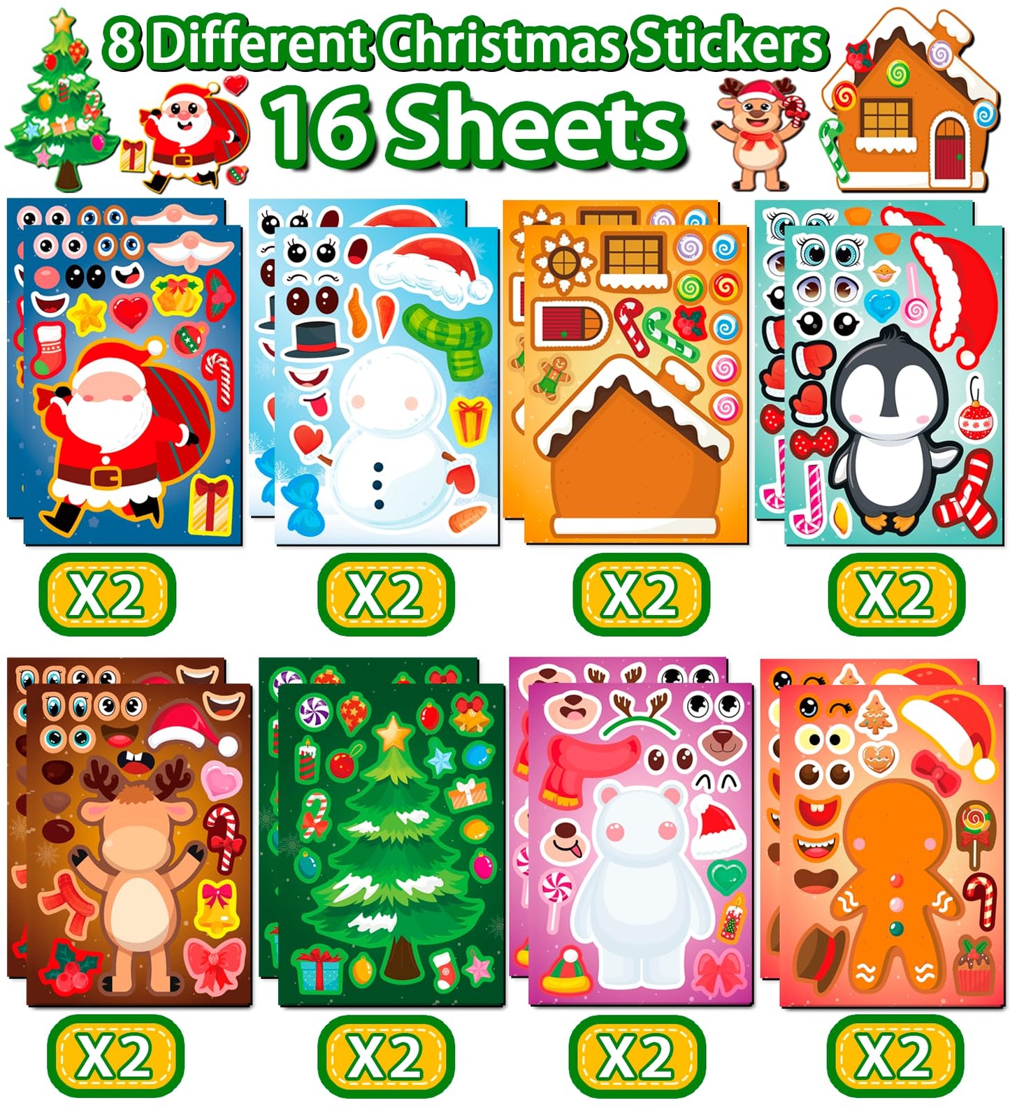 Christmas Stickers For Kids - Cute Stickers Christmas Gift - Christmas Stocking Stuffers For Kids - Christmas Decorations,Christ