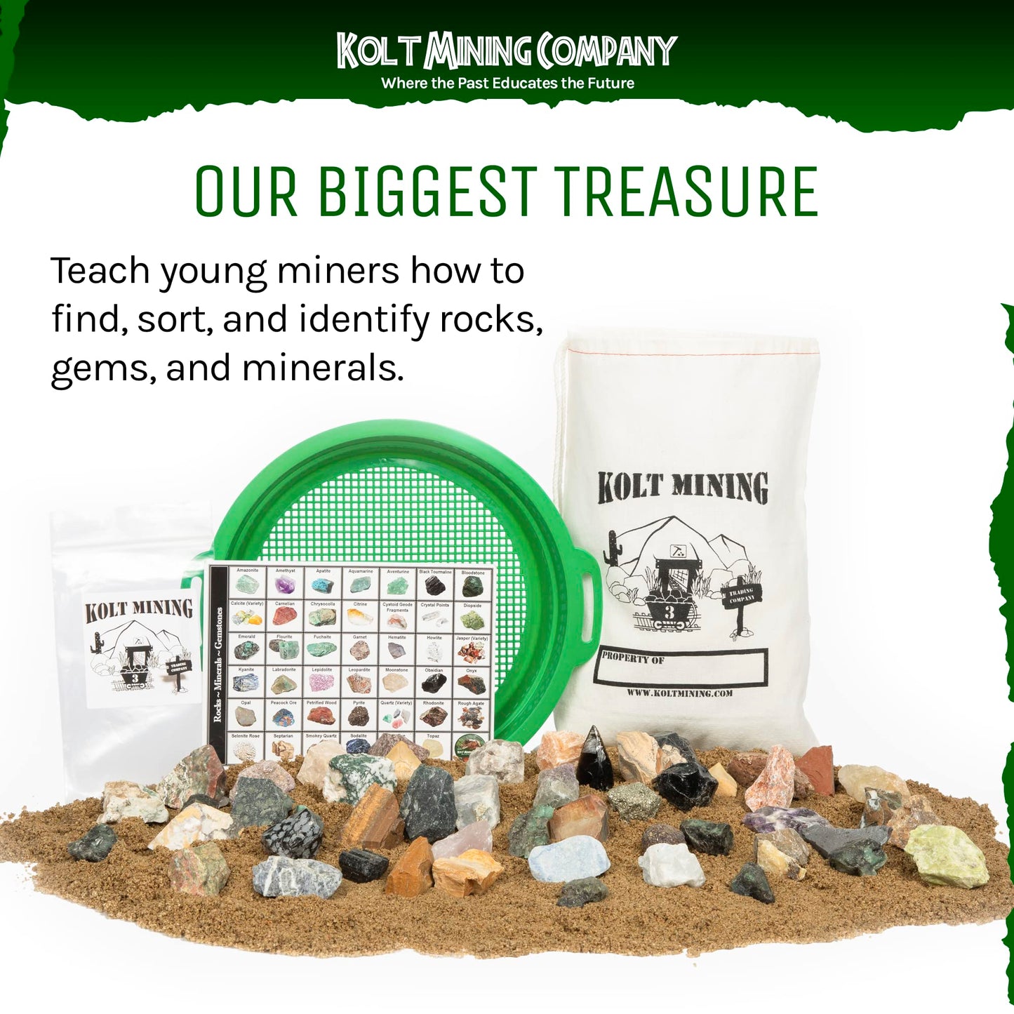 Kolt Mining Activity Dig Kit – Emeralds And Gemstone Mix For Kids – Excavate Real Crystals, Rocks, And Minerals – Great Stem/Steam Teaching Tool – Rock Collection For Geology Enthusiasts