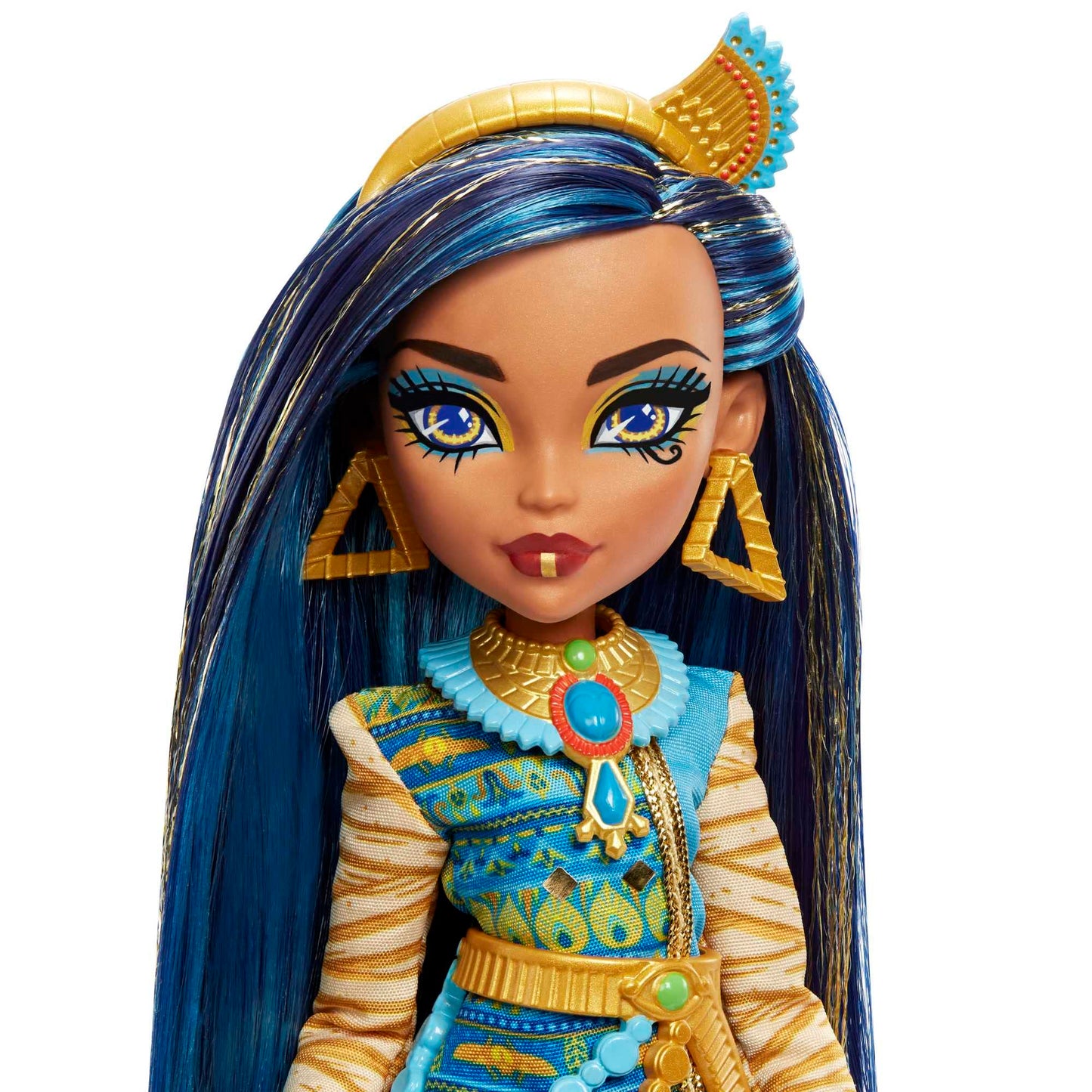 Monster High Doll, Cleo De Nile With Blue Streaked Hair In Signature Look With Fashion Accessories & Pet Dog Tut