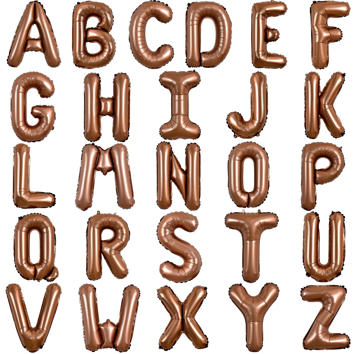 Toniful 52 Pieces 16 Inch Chocolate Letter A-Z Balloons,Custom Phrase Mylar Foil Alphabet Letter Diy Personalized Phrase Banner