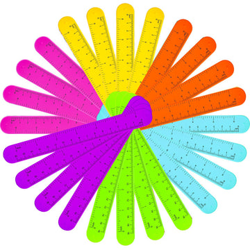 24 Pieces Ruler Slap Bracelets for Kids Wrist Slap Ruler Bracelet Colorful Wristband for Kids Classroom School Prize Party Favor