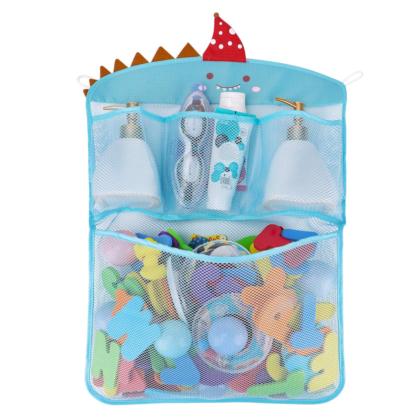 Free Swimming Baby Bath Toy Organizer Set,Quick Drying Mesh Net For Toddler Bathtub Games Holder (Blue)