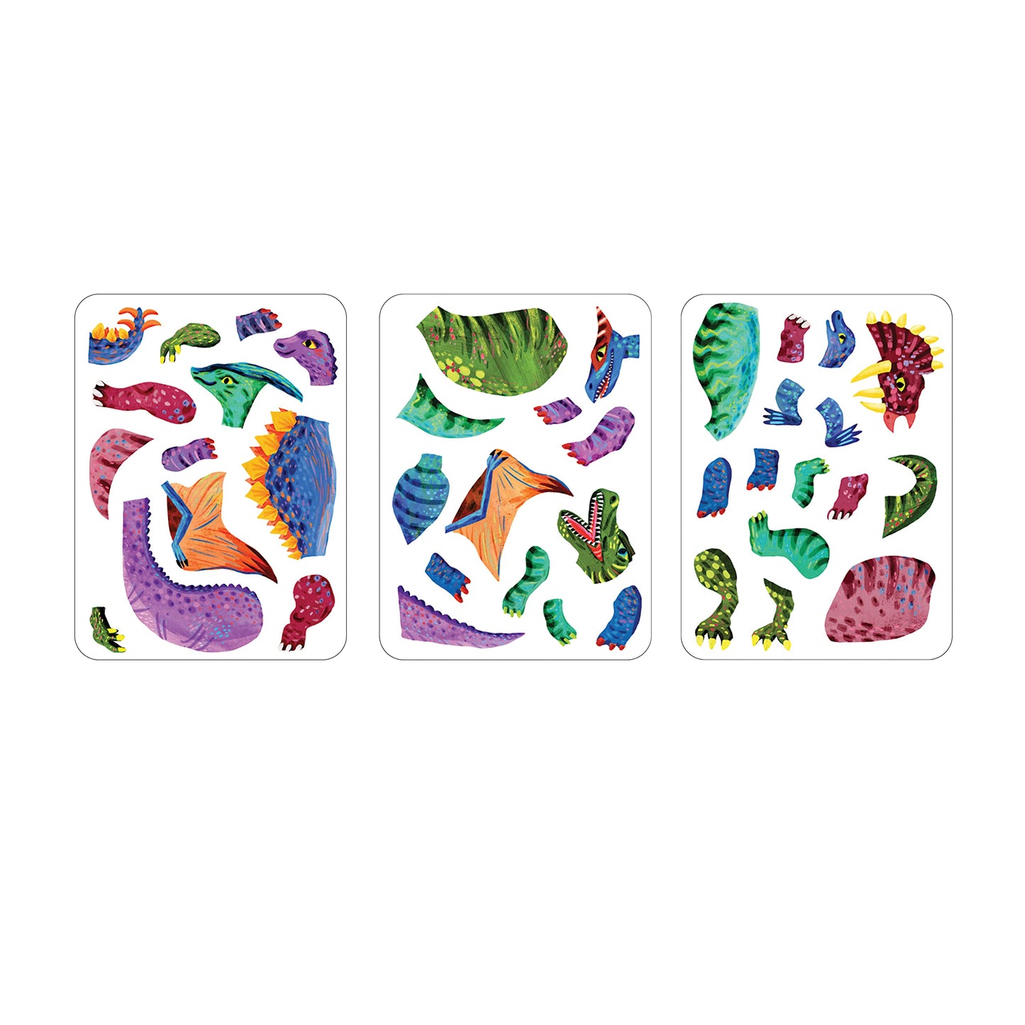 Mudpuppy Dino Mix-Up - Magnetic Build-It Travel Friendly Game with Illustrated Prehistoric Background Scenes Including 2 Dino Ch
