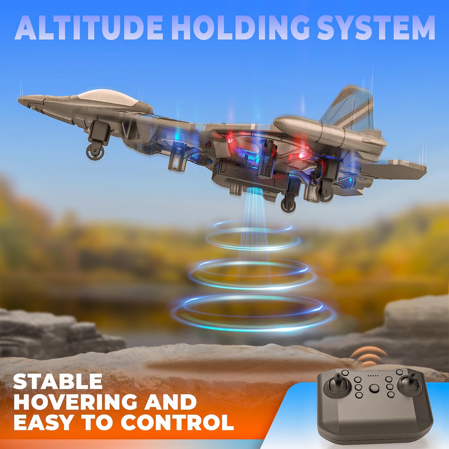 Bezgar Drones For Kids | 2.4Ghz Rc Plane, 6-Axis Gyro Remote Control Airplane, Rc Helicopter, 360 Flip Fighter Jet Toy, Toys For