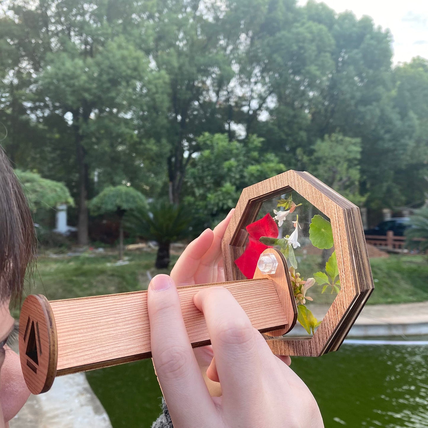 Vidonio 2Pcs Natural Diy Kaleidoscope Kit, New Wooden Magic Rotating Kaleidoscope Making Set For Nature Lovers, Best Gift, Outdo