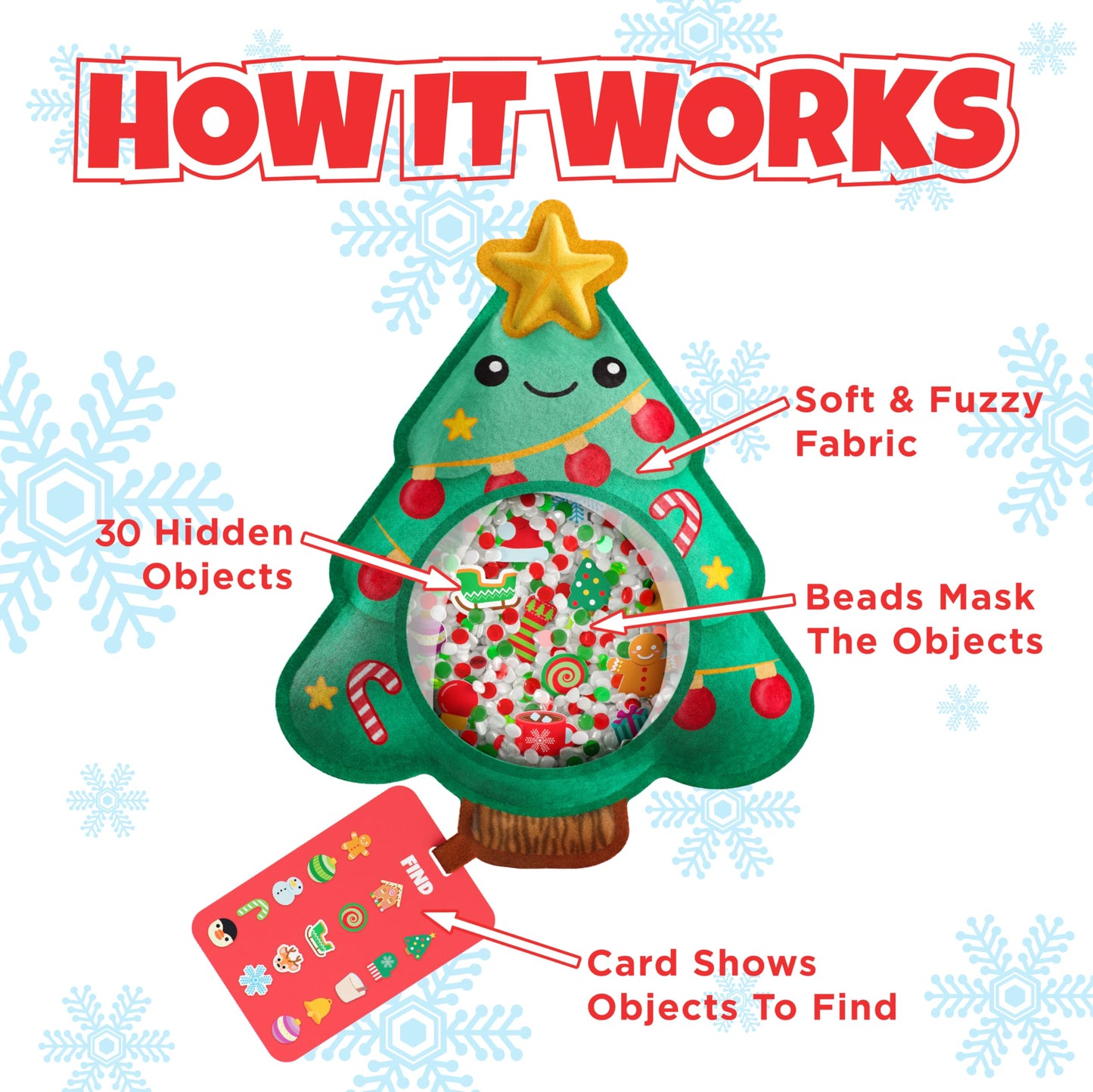 Vango Bizyboo - Toddler Preschool Learning Activity - Teach Objects And Words With This Educational Seek & Find Sorting Toy – For Ages 2 And Up - Stocking Stuffer - Christmas (Tree)