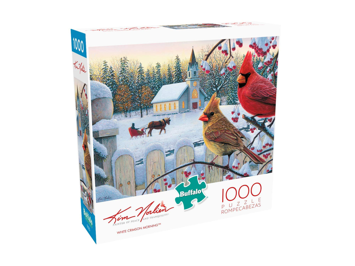 Buffalo Games 1000 Piece Jigsaw Puzzle - Kim Norlien White Crimson Morning - Large Multicolor Puzzle for Adults - 26.75 x 19.75 Inches