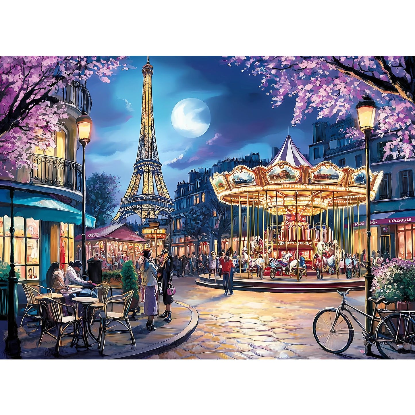 300 Pieces Puzzles for Adults | Eiffel Tower Jigsaw Puzzles 300 Piece for Children Adults Seniors | Sturdy,Safe Large Piece Puzz
