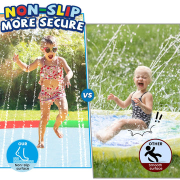 ODOSOLA 11.4 FT Large Splash Pad for Kids Ages 4-8, Non-Slip Baby Splash Pads for Toddlers, Oversized Kids Sprinklers for Yard,