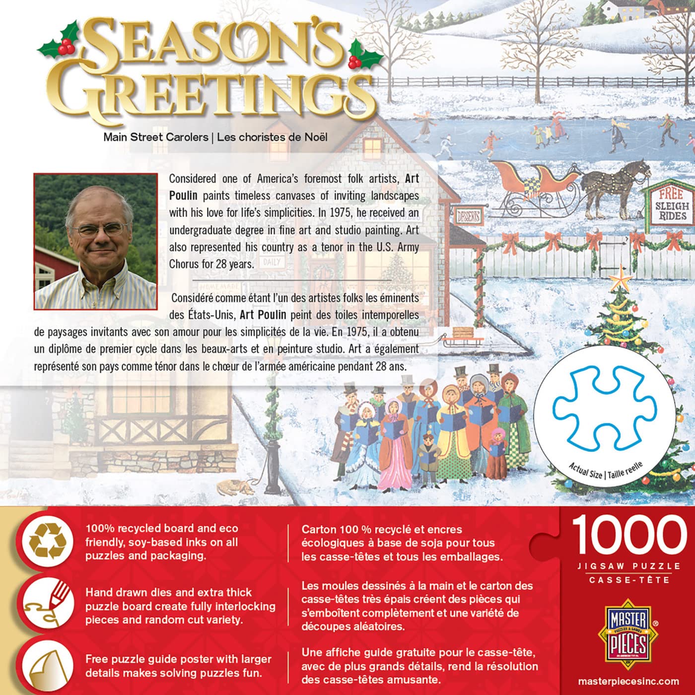 Masterpieces 1000 Piece Christmas Jigsaw Puzzle - Main Street Carolers - 19.25''X26.75''